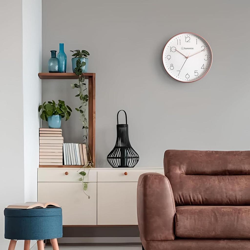 Roségoldene Einzigartige Wanduhr für Wohnzimmer Stilvoll Neueste | Moderne Analoguhr für Schlafzimmer, Küche, Flur, Büro | Moderne Analoge Zeitanzeige