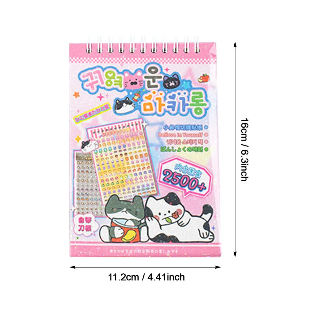 Cute Aesthetic Die-cut Stickers Books Portable Easy to Tear Decorative Stickers for Birthday & Back to School Gift