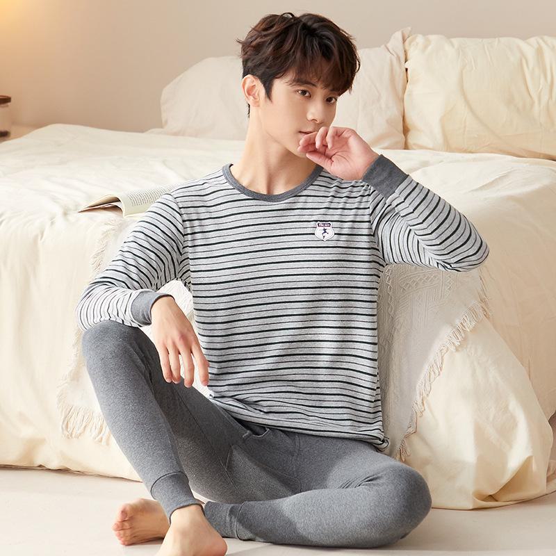 Pure Cotton Autumn Thermal Suit for Youth Boys - Lightweight Long Underwear