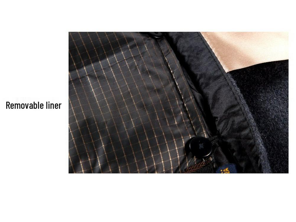 Men's Double-Sided Wool Jacket with Detachable Down Liner - Winter Business Casual for Middle-Aged Men