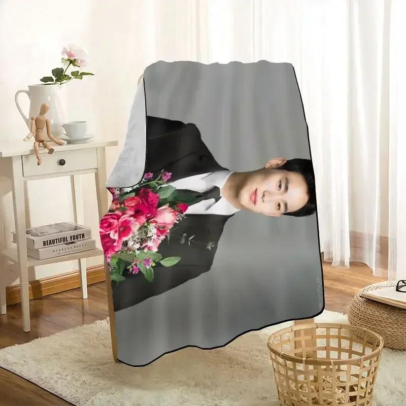 HEARMNY KPOP Kim Soo Hyun Blanket Super Soft Warm Microfiber Fabric Blanket For Couch Throw Travel Adult Blanket 0719