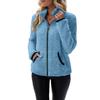 Women's Autumn Winter New Casual Double-Sided Fleece Zip Up Cardigan Plush Sweatshirt Jacket Reversible Fuzzy Hoodie Coat