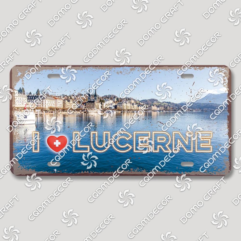 I Love Switzerland Poster License Plates Retro Alps Geneva Zurich Scenery Metal Tin Sign Cafe Living Room Home Wall Decor