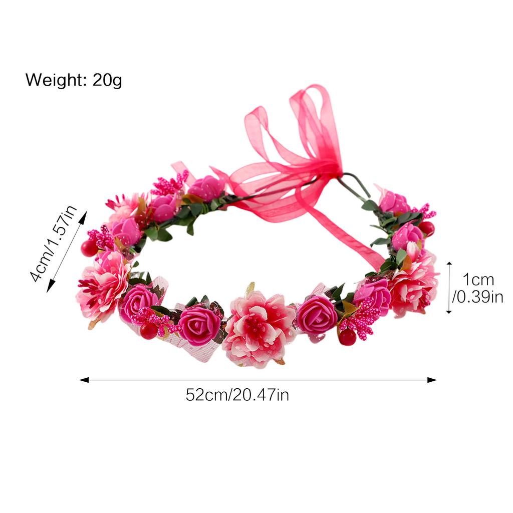 Coroa de Flores de Fada Para Mulheres Faixa de Cabelo de Flor Artificial Guirlanda Faixa de Cabeça Floral Meninas Acessórios de Cabelo para Fotografia ao Ar Livre na Praia