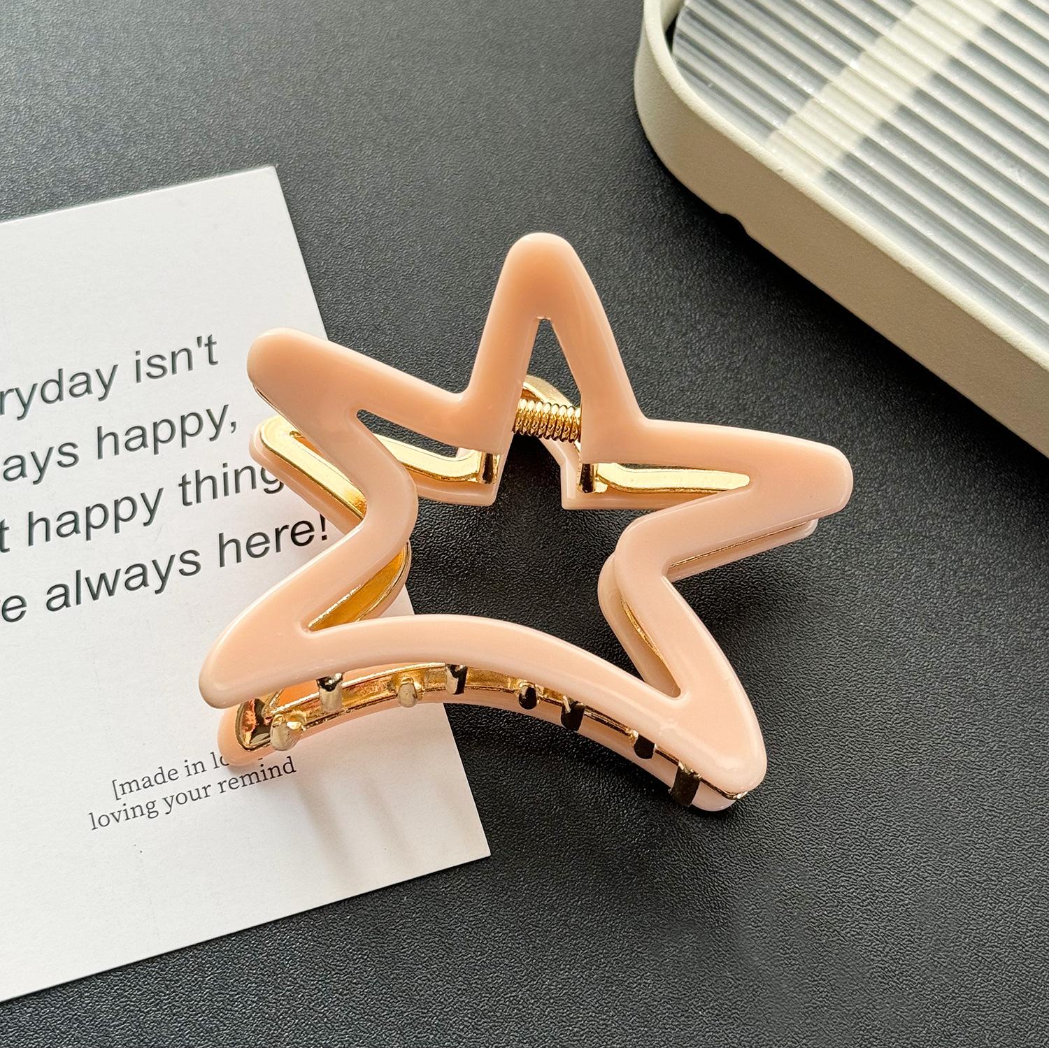 

2024 Spring Fashionable Vintage Acetate Star Hair Claw Clips For Hairstyles Womens світло-рожевий колір