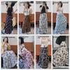 2024 French Retro Floral Pleated High-Waist Maxi Chiffon Skirt