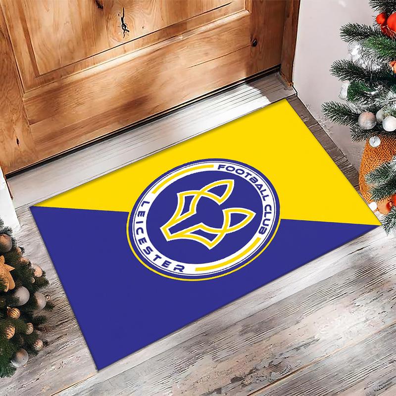 Tappeto in Velluto di Cristallo con Stampa del Leicester City Football, Comodo Assorbente d'Acqua Antiscivolo Tappeto per Pavimenti Interni