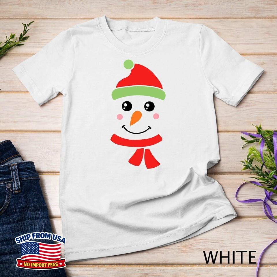 Christmas Eve Boy Snowman Face Pajama Costume Toque Funny Unisex T-Shirt