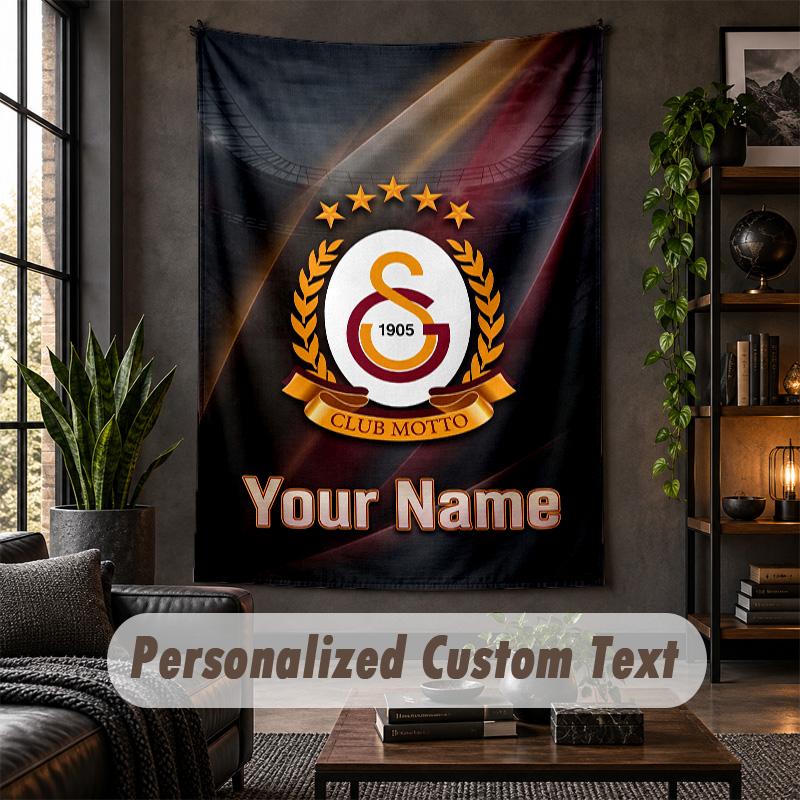 Arazzo da Parete Stampa Galatasaray FC Testo Nome Personalizzato Appeso a Parete Decorazione per la Casa