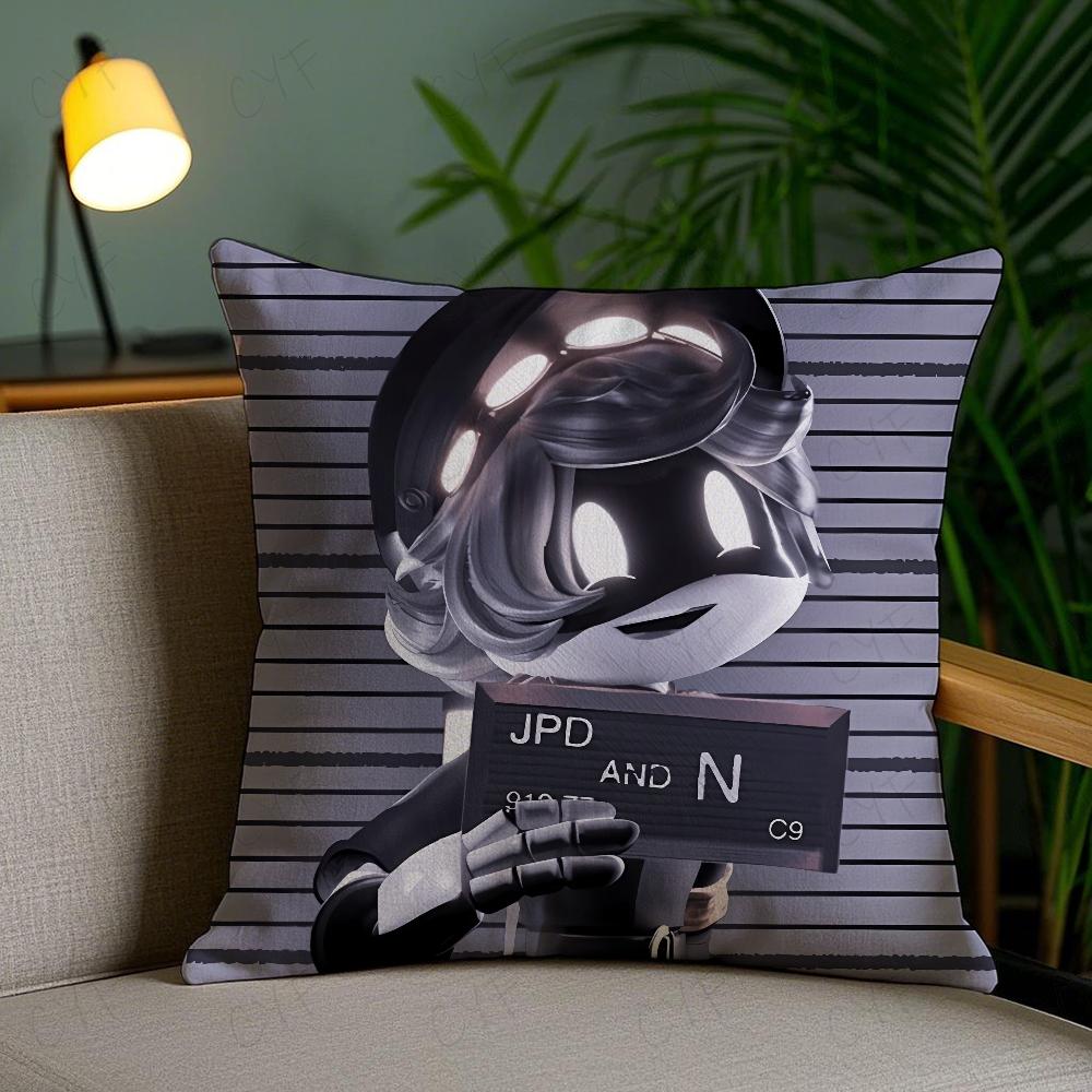 M-Murder D-Drones Game Pillow Case Anti-Dustmite Pillowcase Invisible Zipper Silky Short Plush Sofa Cushion Cover