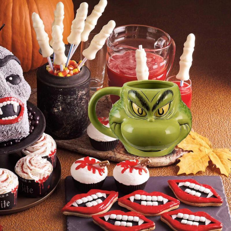 Qiqu Cup Grinch Big Belly Cup Sculpted Ceramic Mug