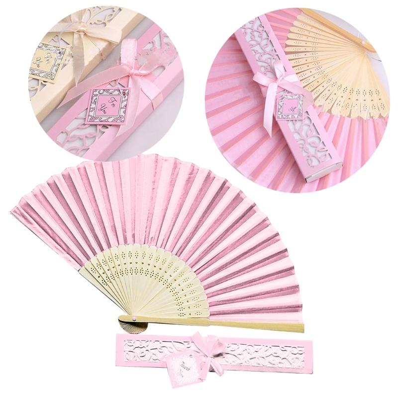 Delicate Packaging Organizers Silk Bamboo Fan Beach Outings Children Girl Boys