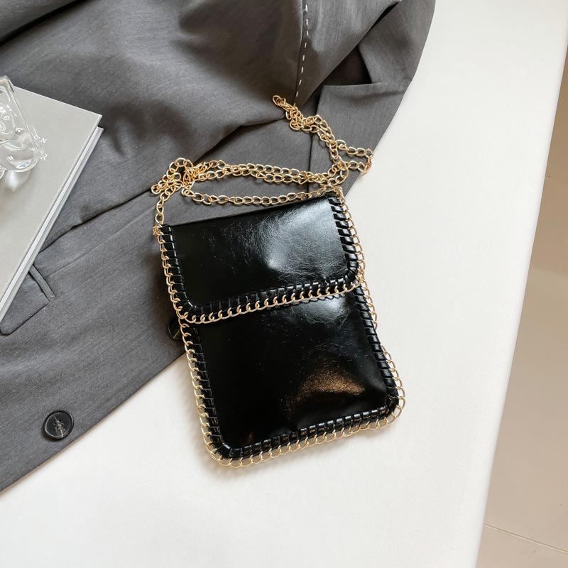 

2025 New Mobile Phone Bag Women s Cross-body Mini Bag High-end Chain Pu HaspSimple Casual Lightweight Shoulder Bag Coin Purse чёрный