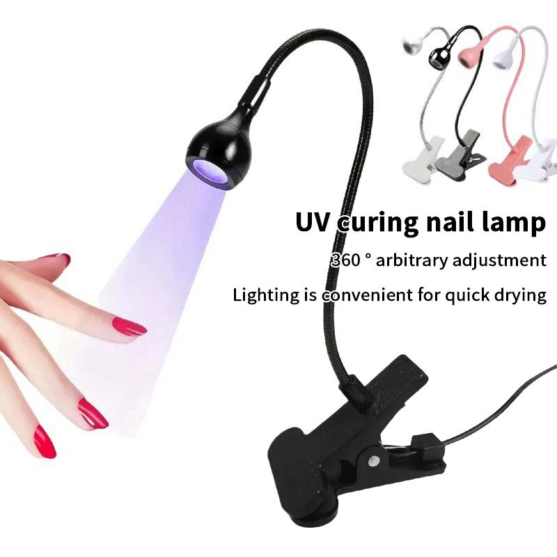 Nail Dryer Light Uv Nail Lamp For Drying Gel Nail Polish Foot Switch Clip-On Flexible Desk Mini Portable Usb For Diy Manicure