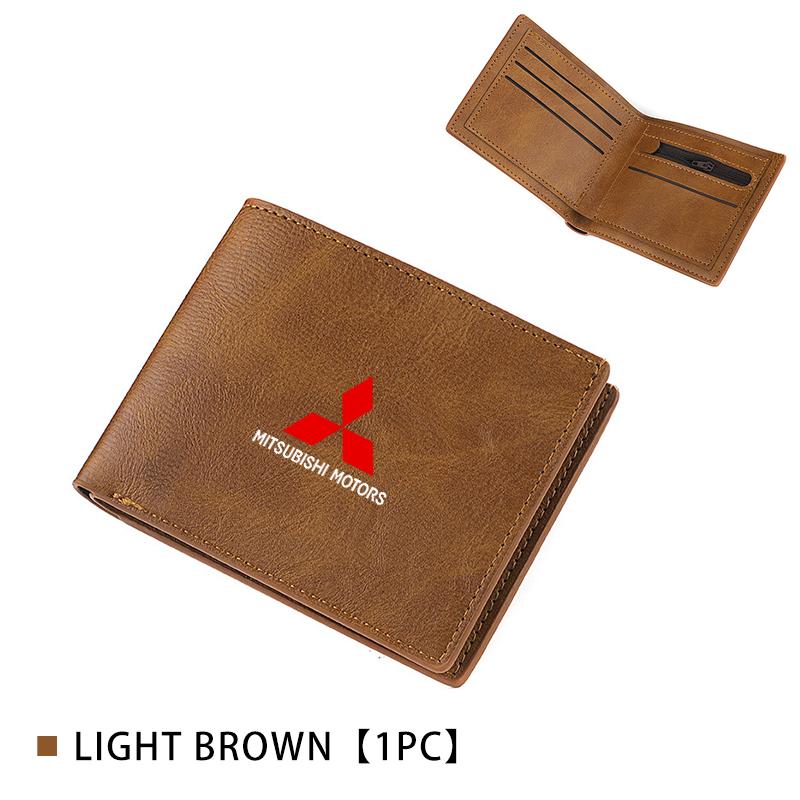 For Mitsubishi Wallet Men Cash Credit Card Holder Checkbook Coin Pocket Purse Outlander Lancer Eclipse Mirage Xpander Attrage