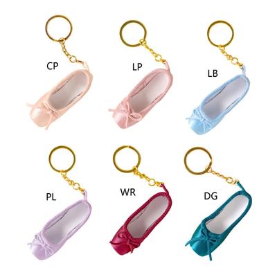 Mini Satin Ballet Shoes Keychain Pointe Shoes Keyrings Handmade Pointe Shoe Charm Bag Penddant Gift for Dance Lovers