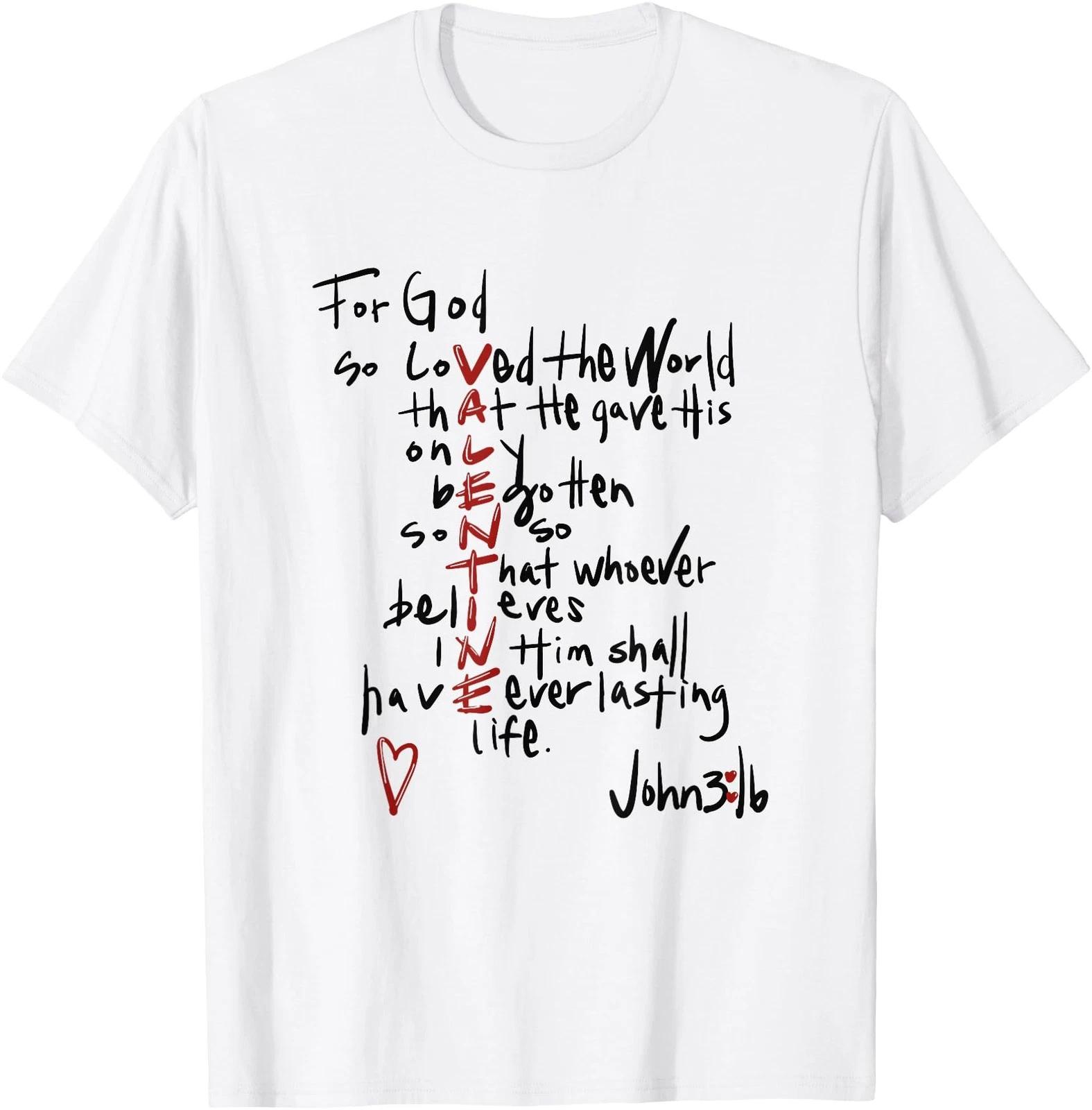 Christian Valentine s John 3:16 For God So Loved the World T shirt 2XL