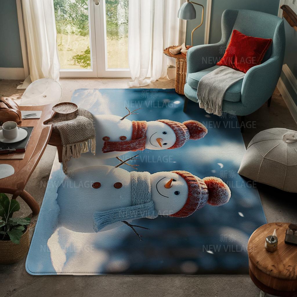 House Entrance Carpet Home Door Mat Living Room Bath Foot Bathroom Non-slip Water Absorption Rugs Bath Merry Christmas Winter