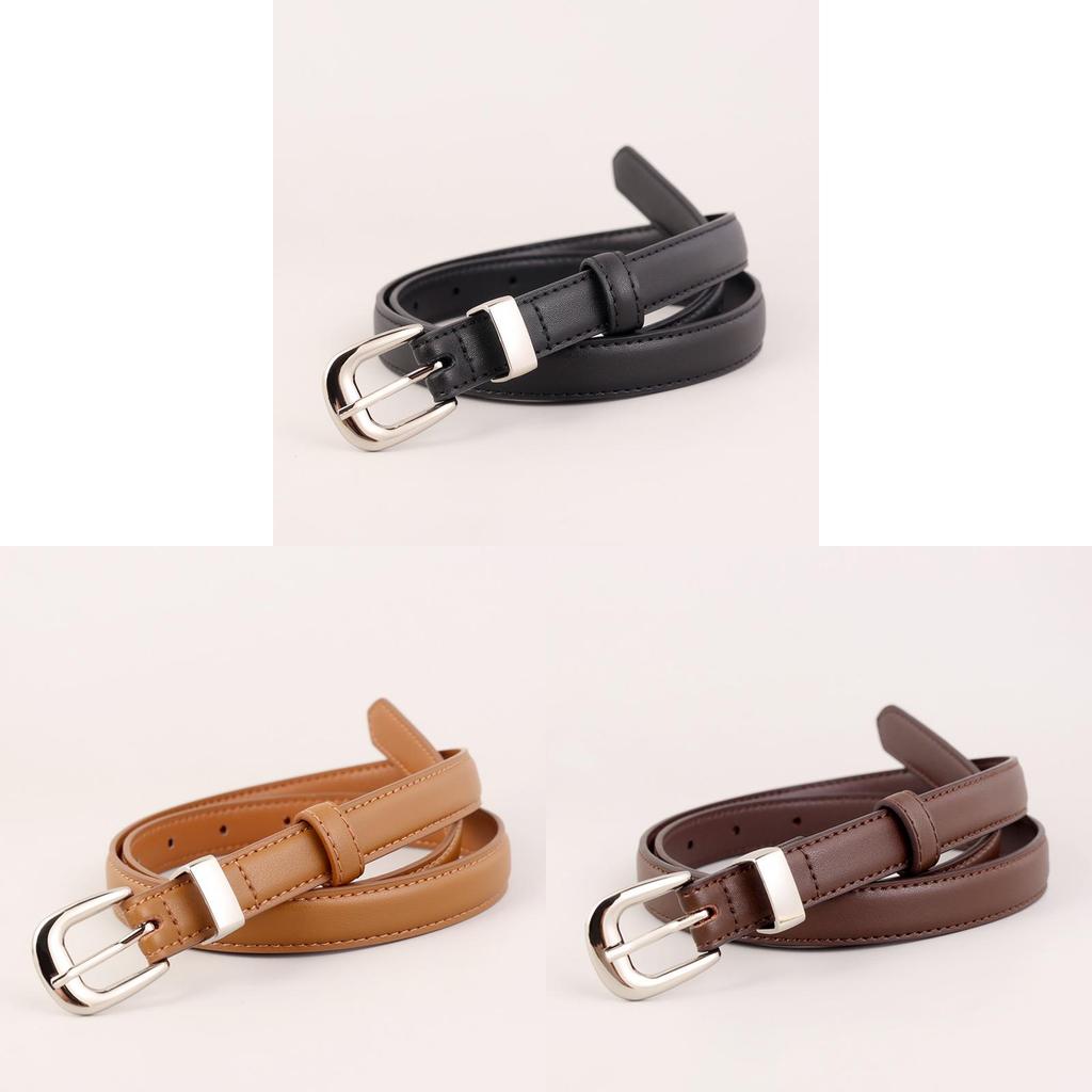 Leather Womens Belt With Pin Buckle For Casual Office Style