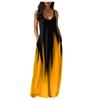 Plus Size Summer Women Fashion Gradient Print Maxi Dresses O Neck Sleeveless Wide Cross Strap