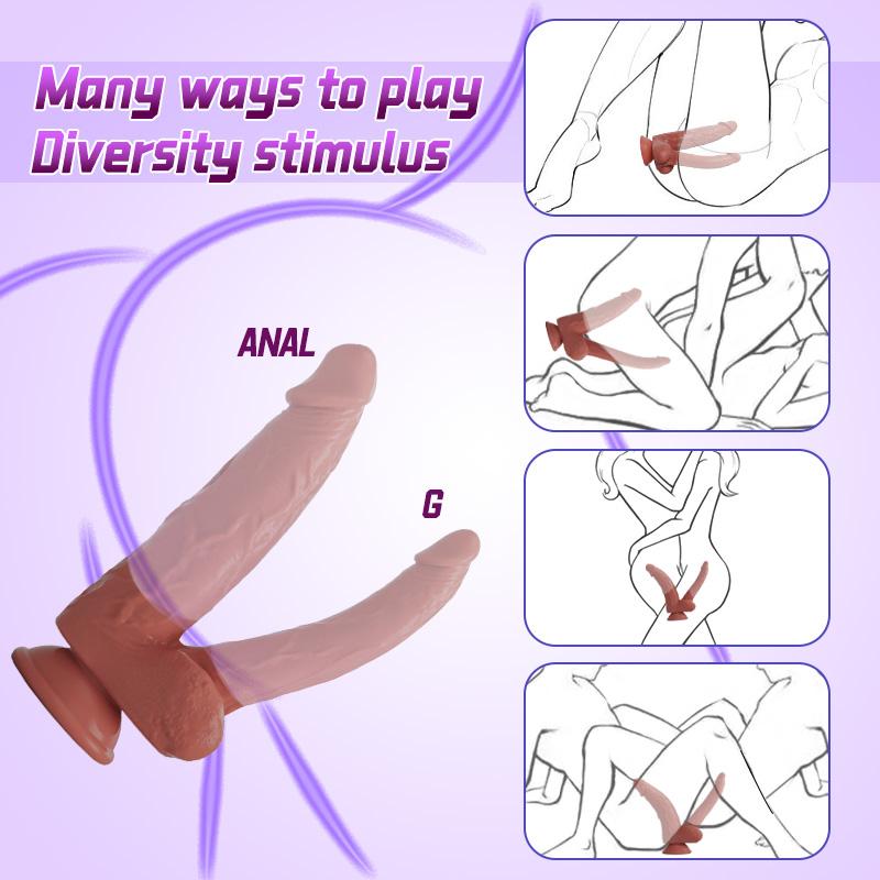 Double-Ended Realistic Silicone Dildo - Soft Dual Adult Toy for Women, Flexible Sex Toy for Enhanced Intimacy