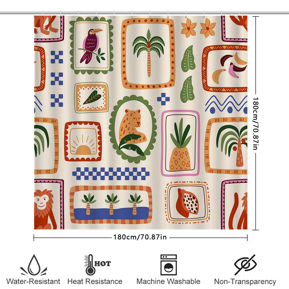 Decorative bathroom curtain with exotic animal print – perfect addition for your home décor!