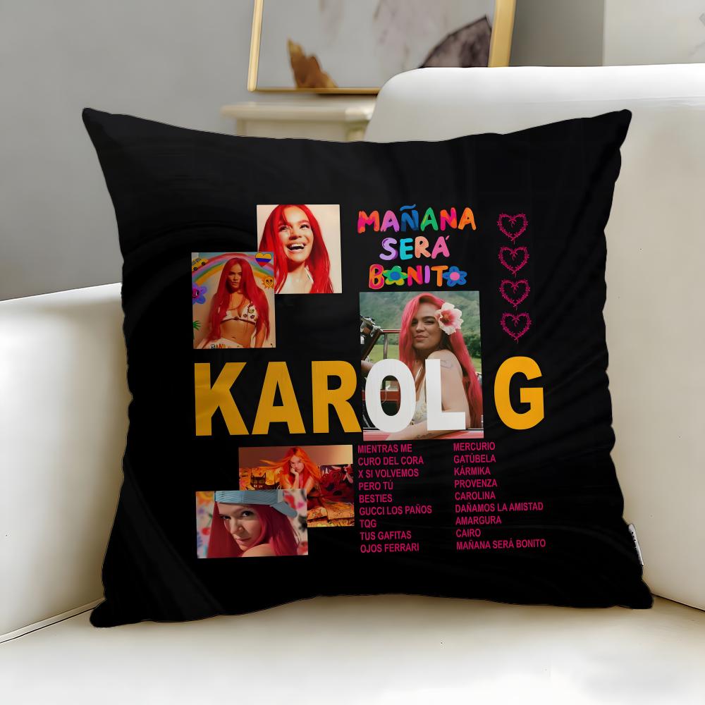 popular singer KAROL G Cushion Cover Soft  EasyWash Pillow Case  Versatile for Couch Bed Travel and Office