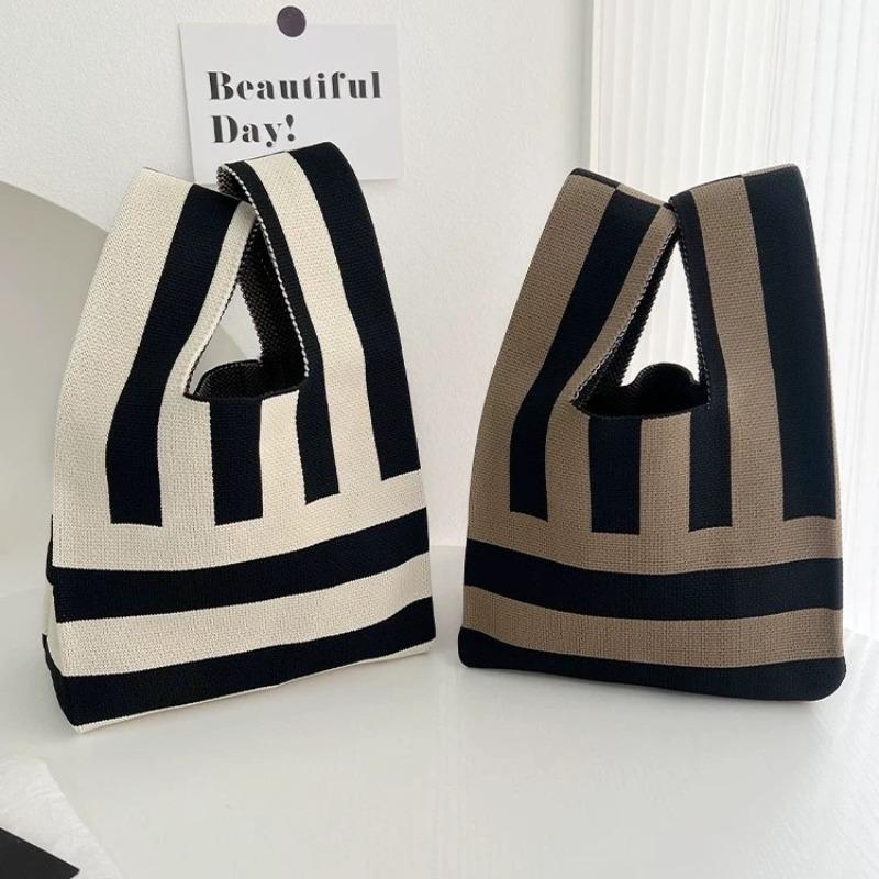 New girl knitted bag handbag shoulder bag tote bag fashion style trend personality leisure bag