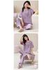 Women's Korean Style Cartoon Pajama Set - Short Sleeve, Long Pants, Plus Size, Casual Homewear