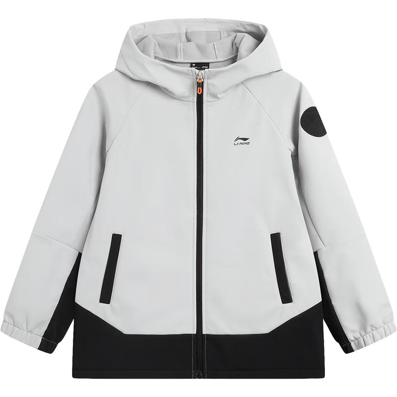 Li-Ning Kids' Fleece-Lined Windproof & Water-Repellent Sports Jacket
