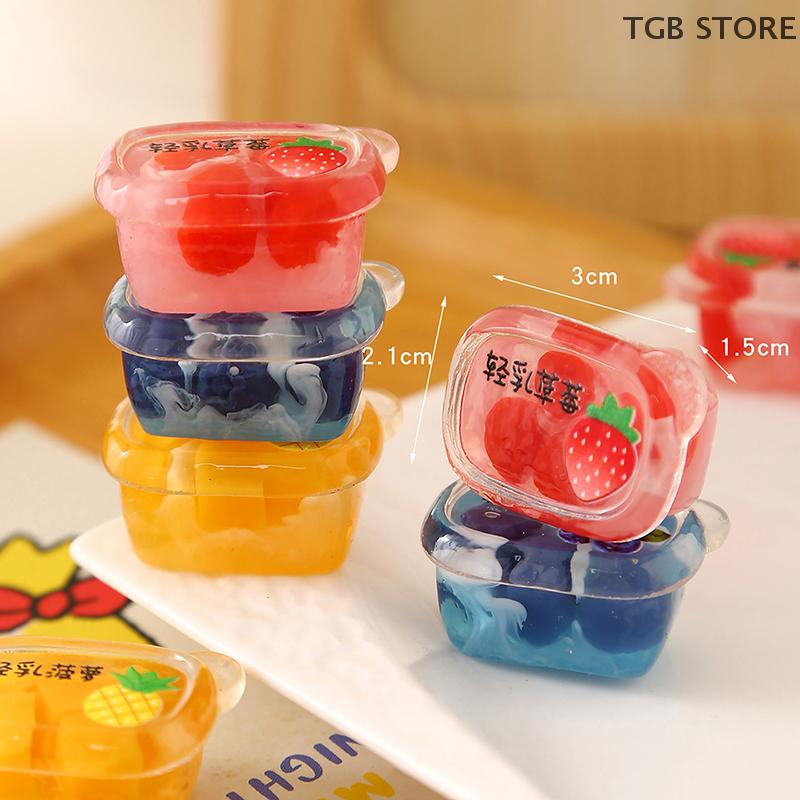 3Pcs/Set Dollhouse Mini Supermarket Plastic Sealed Fruit Combination Model Simulated Food Decoration