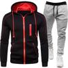 2026 Autumn/Winter Men's Hooded Sportswear Set - Long Sleeve Sweatshirt and Sweatpants with Zipper.