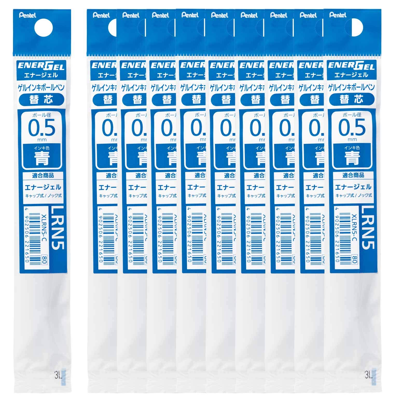 

Pentel Стрижні для кулькової ручки Energel Сині 10 шт. 0,5 мм XLRN5-C