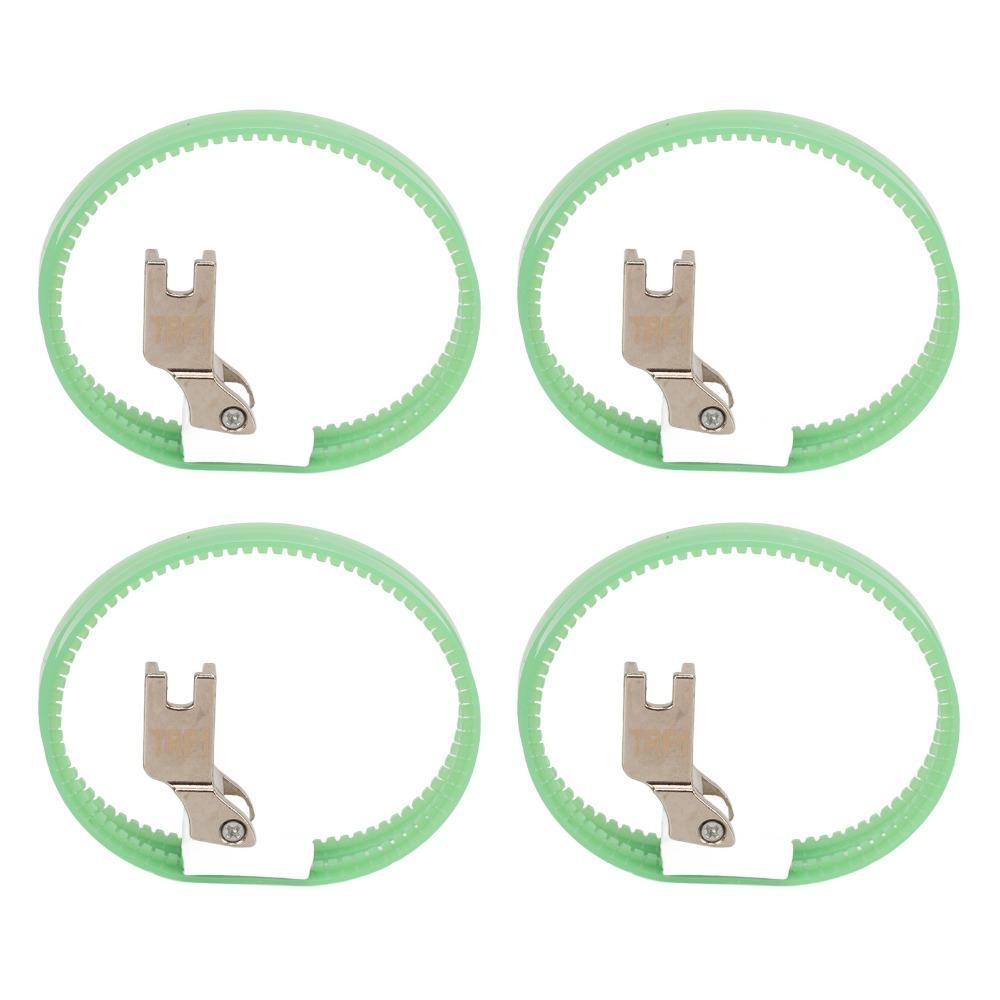 4pcs Plastic Double Ring Presser Foot High Shank Green Industrial Sewing Machine Presser Foot Easy Install Universal