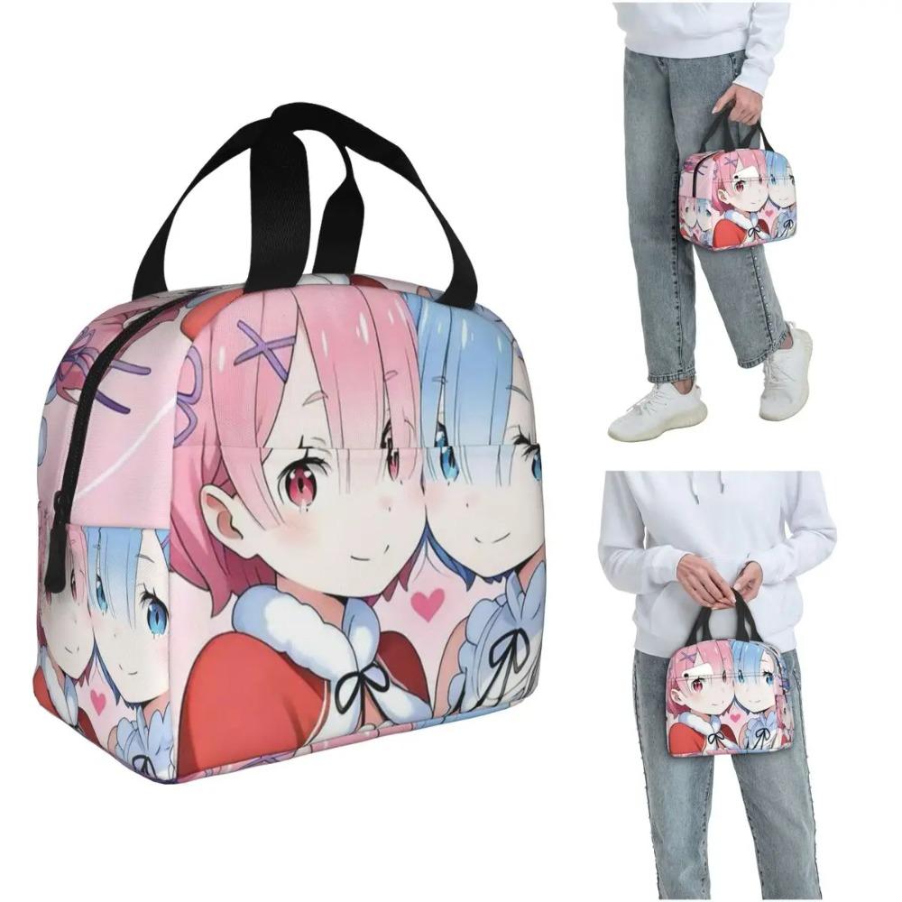 Life In A Different World From Zero Anime Rem Insulated Lunch Bag for Women Children Leakproof Food Boxes Thermal Lunch Box Tote