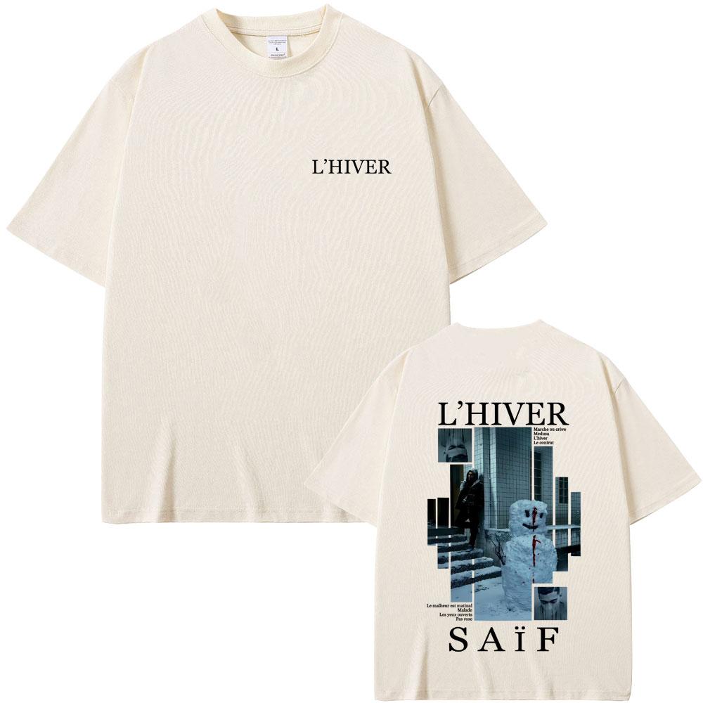 Rapper Saif Lhiver Album Graphic Tshirts Men Women Hip Hop Fashion Pop Music Tshirt Male Casual Vintage T Shirts Streetwear