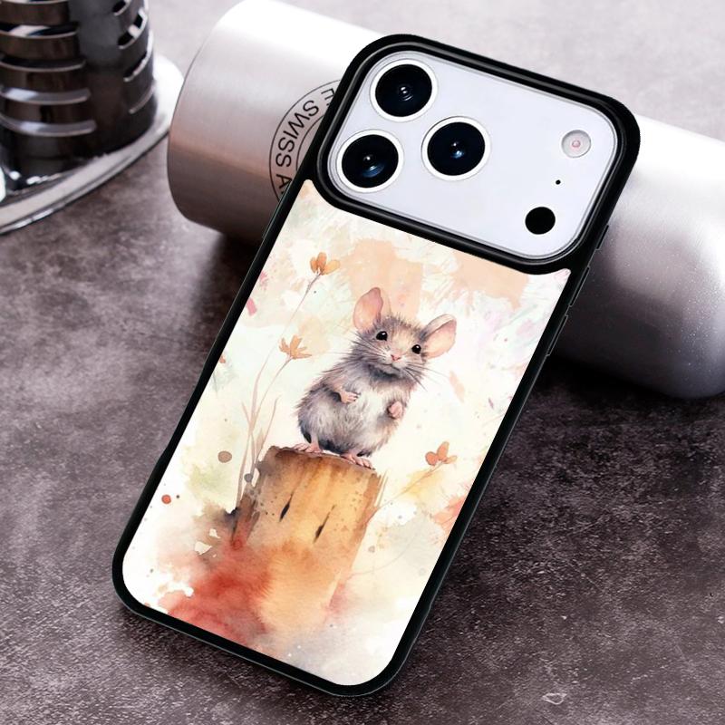 Mouse Rat Print Phone Case for iPhone 17 16 15 Pro Max Air 14 13 12 11 Plus Shockproof Capa Cover