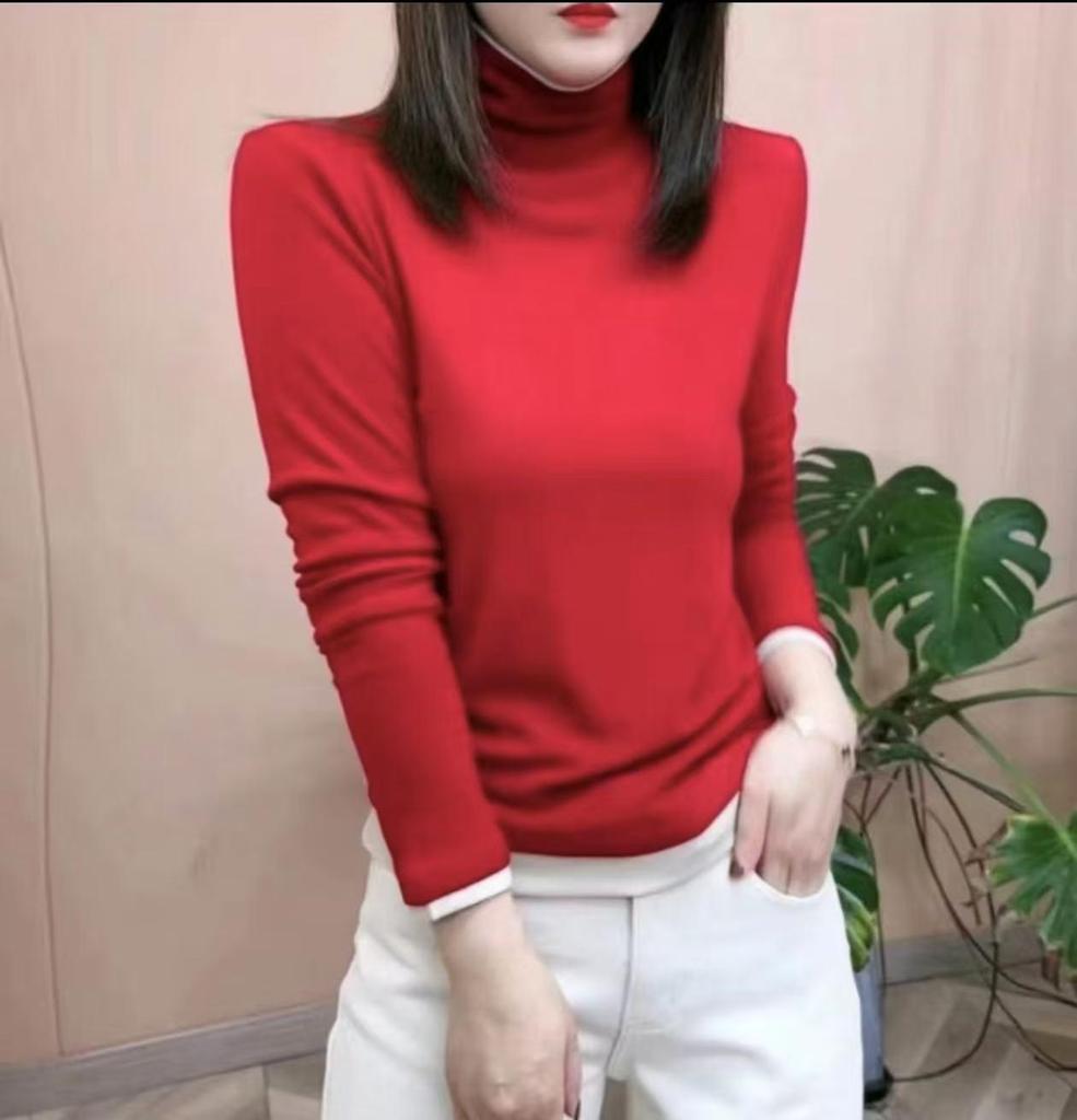 Winter Bestseller: High-Neck Fake Two-Piece German Cashmere Shirt - Fashionable and Youthful for Autumn and Winter