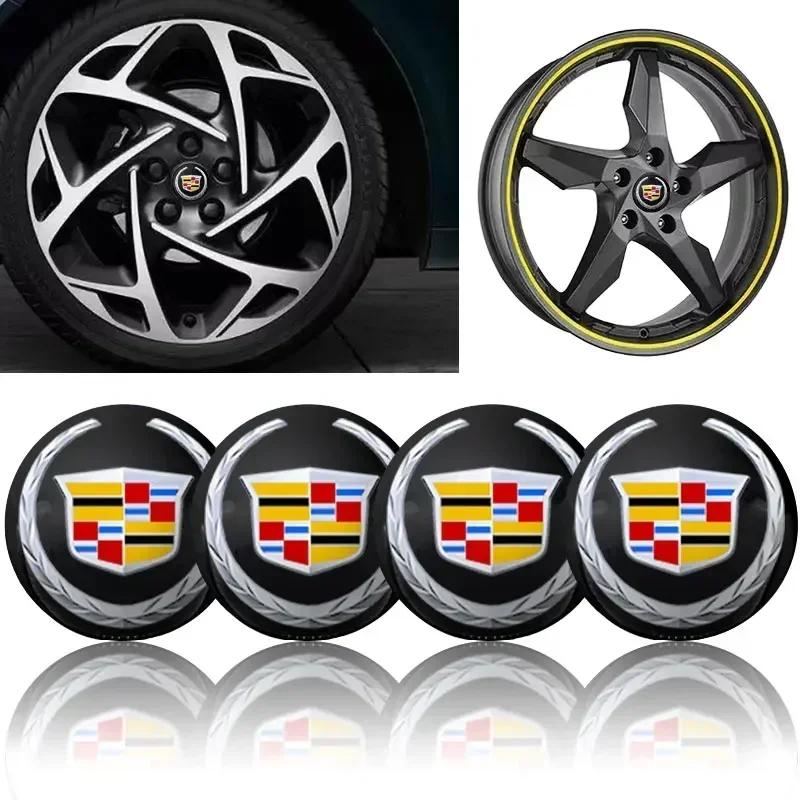 4pcs 56mm Car Wheel Center Hub Cap Rim Emblem Stickers For Cadillac XT5 CTS BLS SLS XTS SRX Escalade Deville Exterior Decor