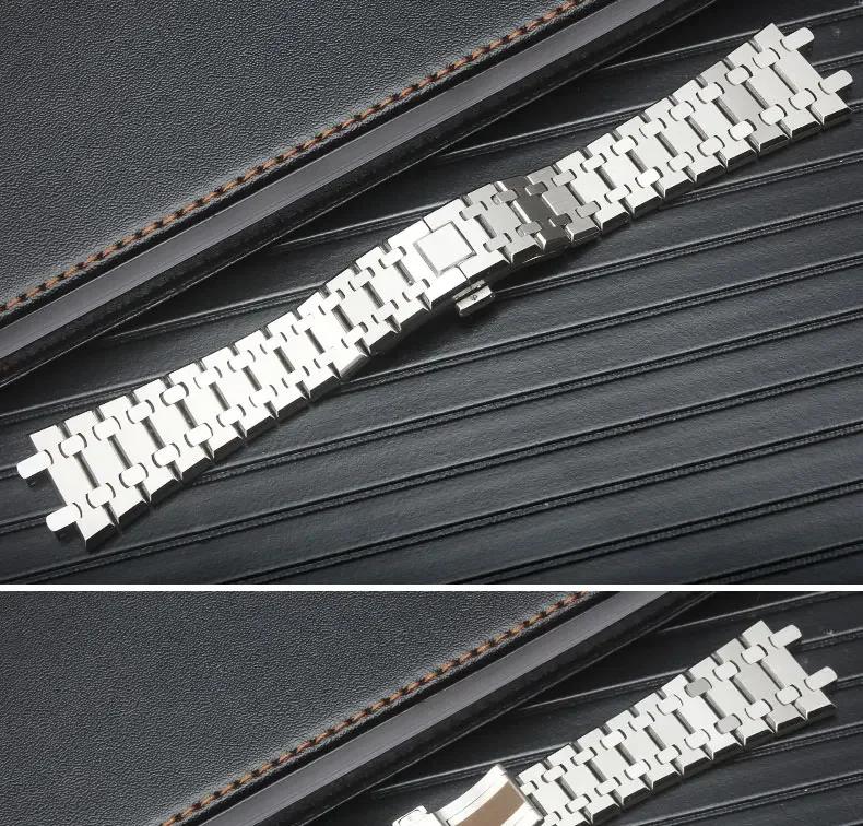 316L Stainless Steel Watchbands For AP 15400 Audemars Piguet Royal Oak GA2100 2110 Strap Men Silver waterproof Bracelet 26mm