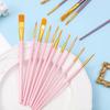 10-Piece Nylon Brush Set for Oil, Gouache, Watercolor, and Acrylic Painting