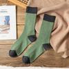 Spring And Autumn Pure Color All-Match Pile Socks Mid-Tube Socks Contrasting