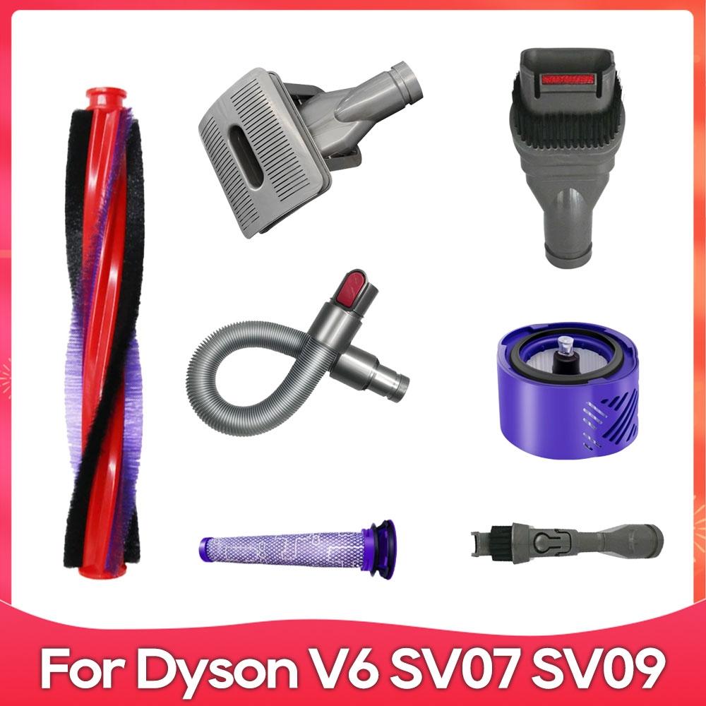 Compatible For Dyson V6 SV07 SV09 Vacuum Cleaner Replacement Spare Parts Hepa Front Air Filter Main Brush Pet Brush Head Hose