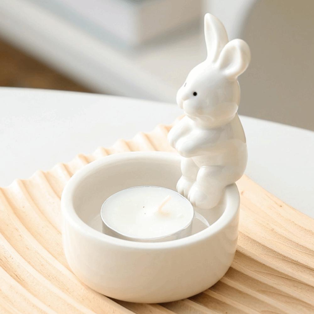 Ceramic Cartoon Animal Candle Holder Nordic Style Desktop Candelabrum Tealight Holder Home Decor