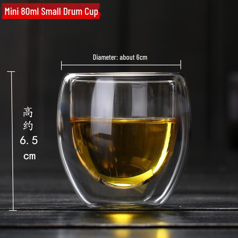 Chic Double-Layer Egg-Shaped Insulated Glass Cup 80ml