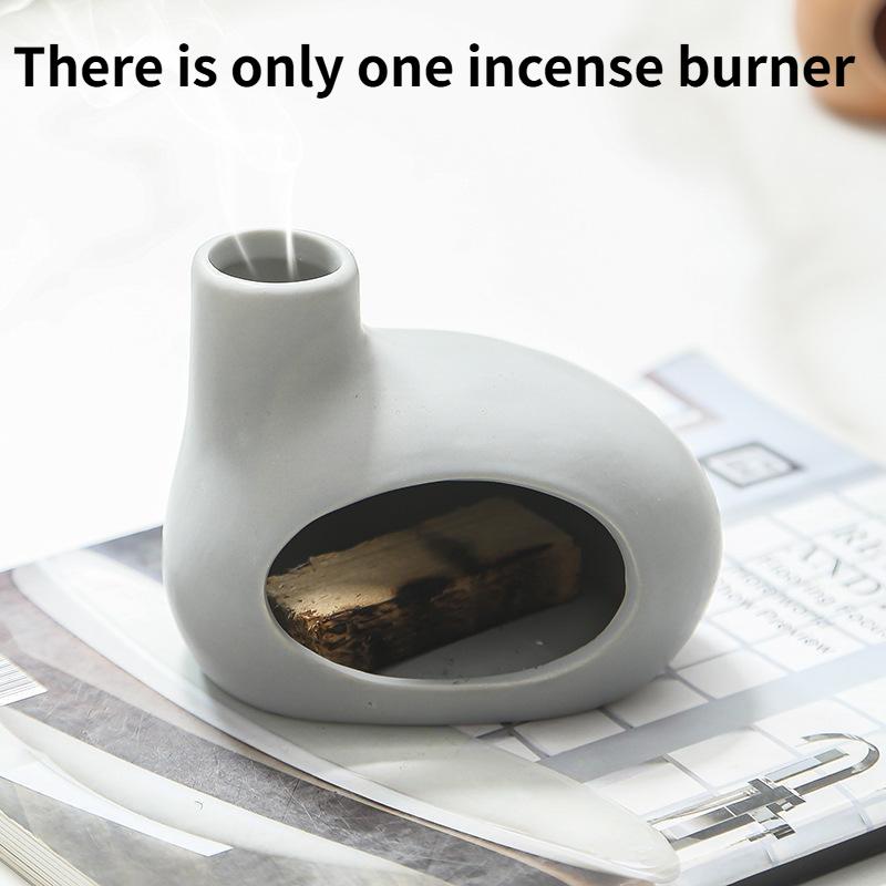 1pc Ceramic Incense Burner Sandalwood Incense Burner Cone Incense Burner Handicraft Aromatherapy серый