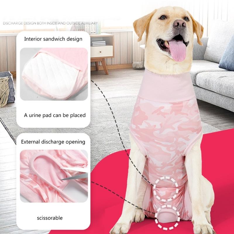 Pet Recovery Suit for Dog After Surgeries Protects Abdominal Area from Licking Features Tailored Opening for Male Dogs