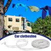 2PCS Adjustable Length Outdoor Clothesline Portable Camping Hanger Rope Car Clothes Hanger  Hiking
