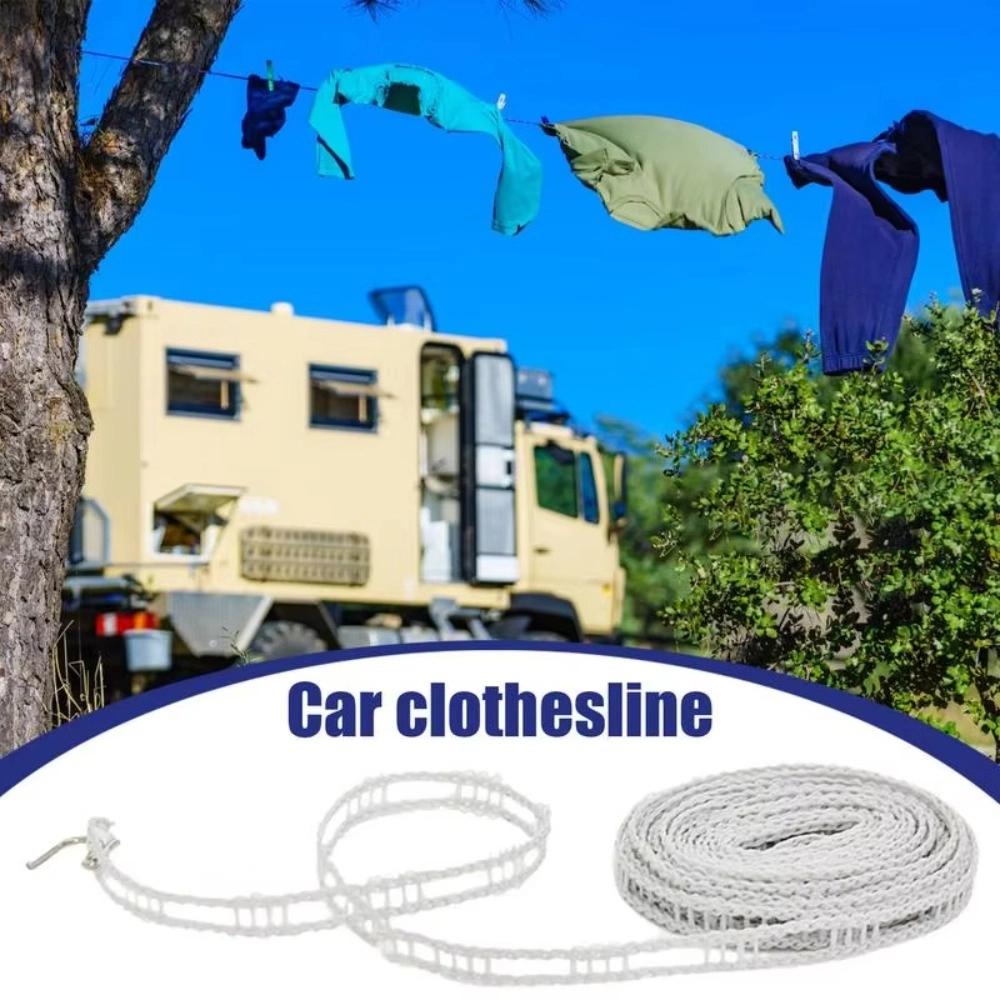 2PCS Space-Saving Outdoor Clothesline Portable Camping Hanger Rope Windproof Clothesline  Travel