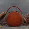 Rabbit Embossed Handbag Genuine Leather Retro Women Bag Versatile Real Cowhide Handmade Shoulder Bags